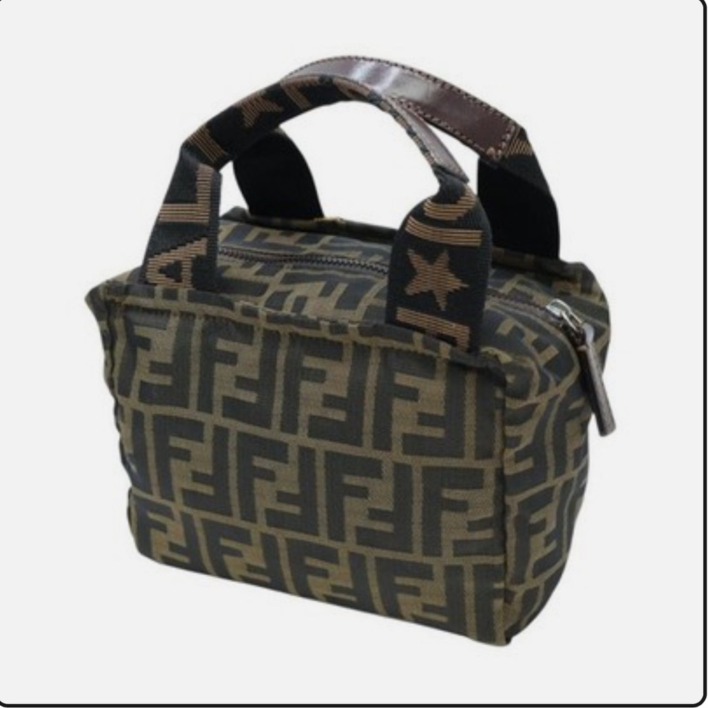 Fendi  Olive and Black Logo Duffel Bag